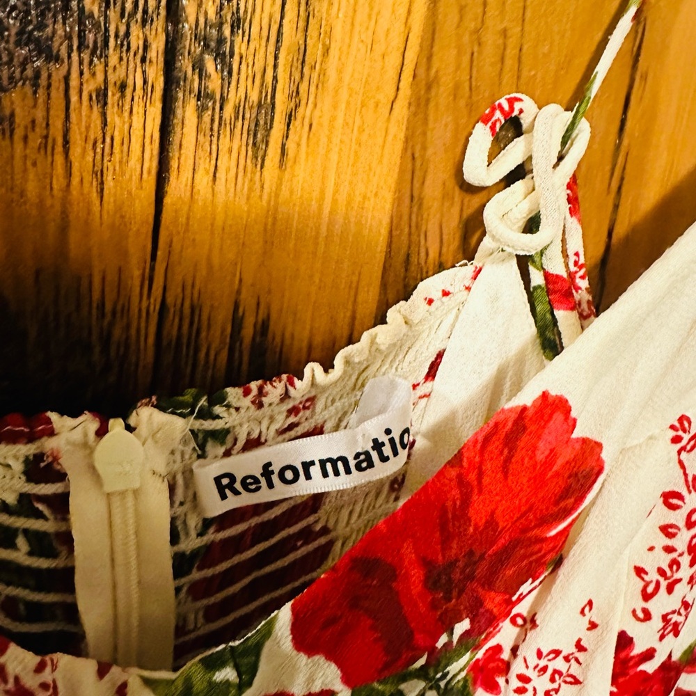 Reformation Red and White Floral Maxi Dress - Picture 4 of 4